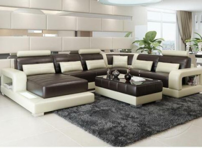 Brown leather sofa Corner sofa Sofa Couch Design Seat Upholstery Suite