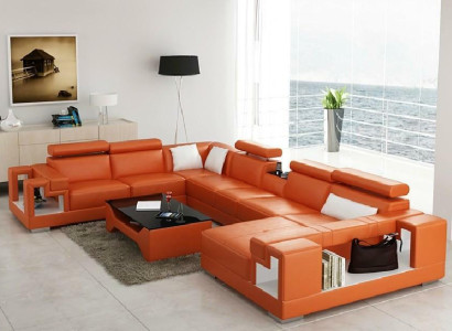 Corner suite U-shape Sofa Living landscape U-shape Corner sofa Couch Upholstery