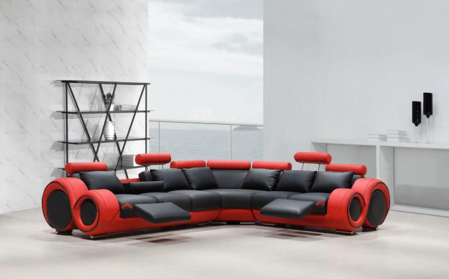 Designer Sofa Suite Living landscape Couch Corner sofa Leather Textile Upholstery