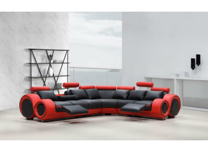 Designer Sofa Suite Living landscape Couch Corner sofa Leather Textile Upholstery