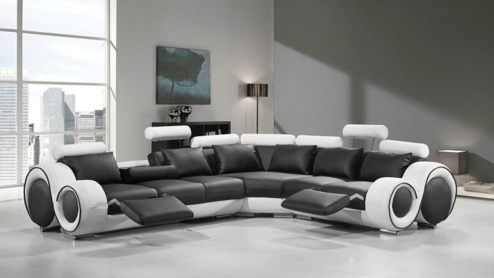 Designer Sofa Suite Living landscape Couch Corner sofa Leather Textile Upholstery