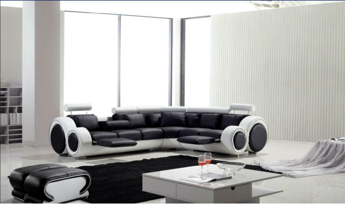 Designer Sofa Suite Living landscape Couch Corner sofa Leather Textile Upholstery