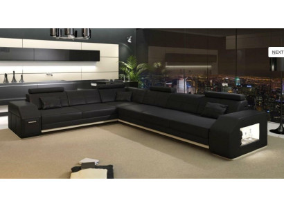 Couch Corner sofa Leather Textile Upholstery Suite Designer Sofa Living landscape