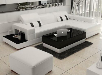 Leather sofa L-shape Couch Living landscape Corner sofa Corner Suite Design