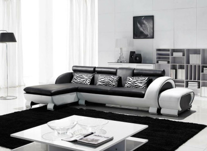 Corner sofa Leather sofa Living landscape L-shape Decorative sofa Couch Upholstery Seat Corner