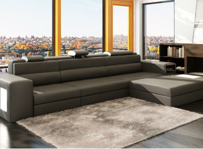 Corner sofa Leather sofa Living landscape L-shape Sofa Decorative Couch Upholstery Seat Corner