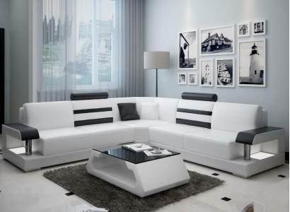 Designer Sofa Couch Corner sofa Upholstery Suite Living landscape Leather Textile