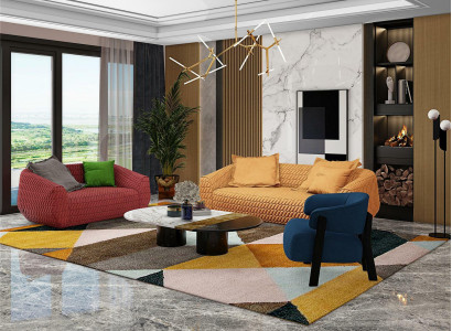 Luxury Textile Sofa Design Couch Sofa set 3+1+1 Seater Suite Living room new
