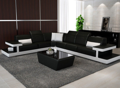 Leather sofa L-shape Couch Living landscape decor Corner sofa Suite Design Modern
