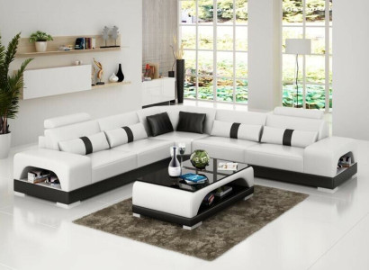 Couch Corner sofa Leather Living landscape Suite Design Deco Modern Sofa L-shape