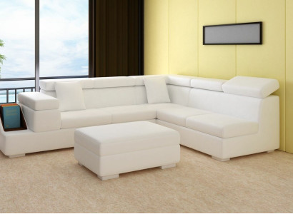 Corner sofa L-shape Sofa Couch Upholstery Sofas Living landscape Leather sofa Stool