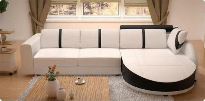 Designer Sofa Couch Upholstery Suite Corner sofa Leather Textile Living area