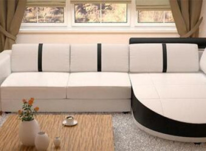 Designer Sofa Couch Upholstery Suite Corner sofa Leather Textile Living area