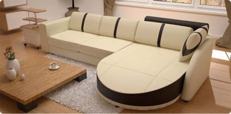 Designer Sofa Couch Upholstery Suite Corner sofa Leather Textile Living area
