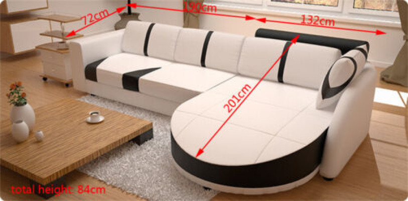 Designer Sofa Couch Upholstery Suite Corner sofa Leather Textile Living area