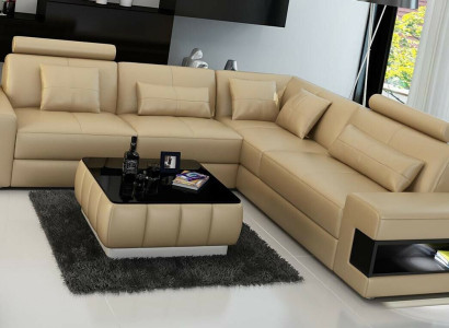 Corner sofa L-shape Sofa Couch Upholstery Corner sofas Living landscape Leather sofa