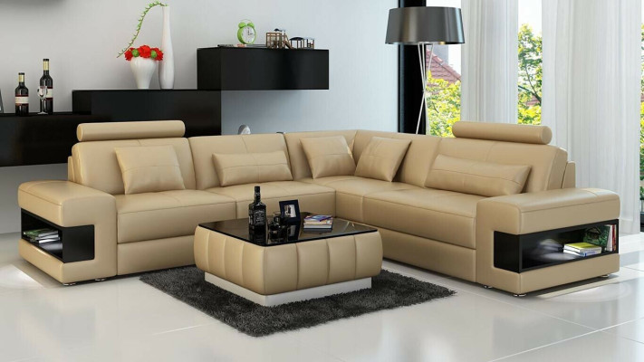 Corner sofa L-shape Sofa Couch Upholstery Corner sofas Living landscape Leather sofa
