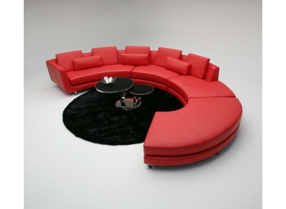 Red Round Couch Corner sofa Living landscape Round sofa Upholstery Suite Sofas