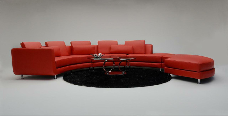 Red Round Couch Corner sofa Living landscape Round sofa Upholstery Suite Sofas