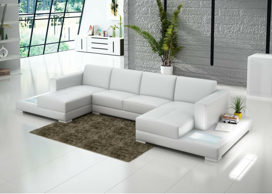 U-shape Sofa Couch Upholstery Suite Living landscape Design Corner sofa Leather