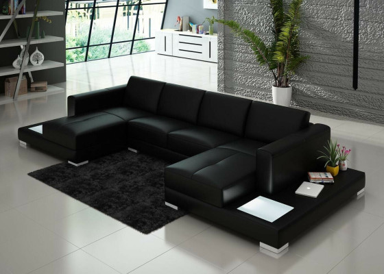 U-shape Sofa Couch Upholstery Suite Living landscape Design Corner sofa Leather