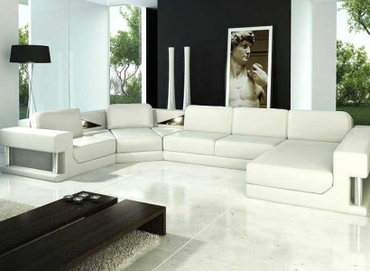 Leather sofa Corner sofa Suite Upholstery U-shape Couch Sofa Design