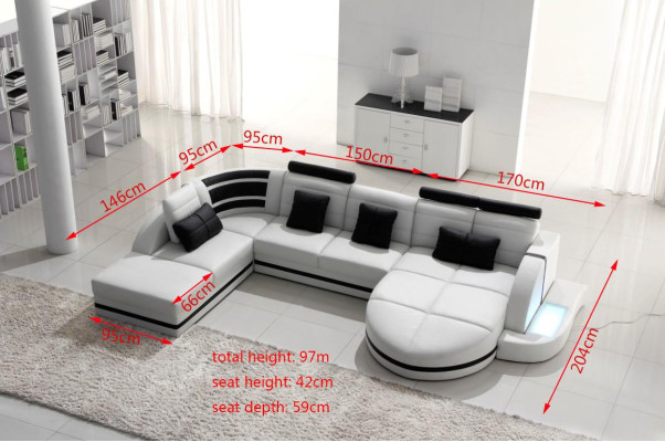 Corner sofa Leather sofa Big XXL U-shape Living landscape Sofa Couch Suite Sofas CornerCorner sofa
