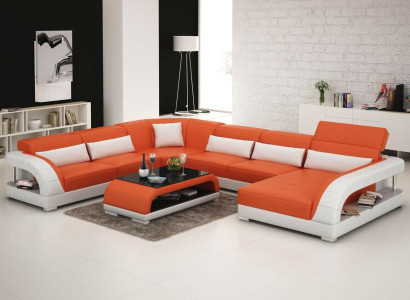 Sofa Couch Living landscape Corner suite Corner sofa Upholstery Suite Sofas