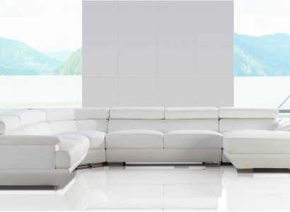 Design Corner sofa Leather Sofa Couch Upholstery Corner Living landscape Seat Suite