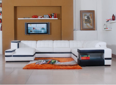 Designer Sofa Couch Corner sofa with Stool Suite Living landscape Upholstery