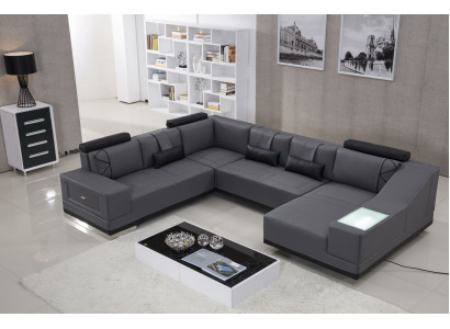 Corner sofa leather sofa Big xxl U-shape Living landscape decorative sofa couch suite