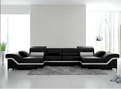 Corner sofa Sofa Couch Upholstery Living landscape Leather Corner Suite U-shape
