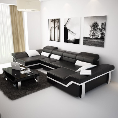 Corner sofa Sofa Couch Upholstery Living landscape Leather Corner Suite U-shape