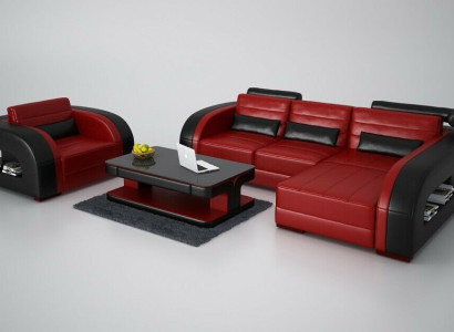 Modern Sofa Corner suite L-shape Upholstery Seat Corner Couch + Armchair Sofas