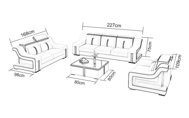 Sofa set Couch Upholstery Sofa 322 Complete Set Sets Design Leather 3-piece.