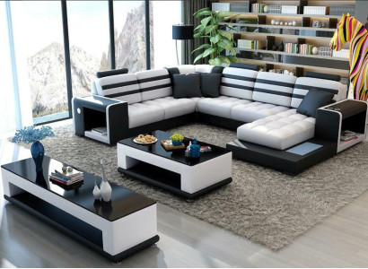 Living landscape Corner sofa U-shape Sofa Couch Design Couch Textile Modern Upholstery new