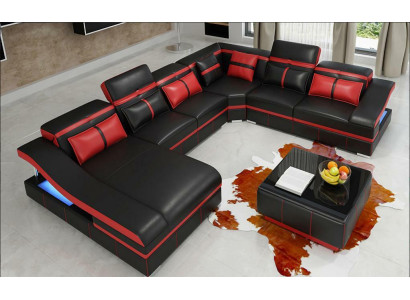 Set Luxury Modern Corner sofa U-shape Designer and Coffee table Living room