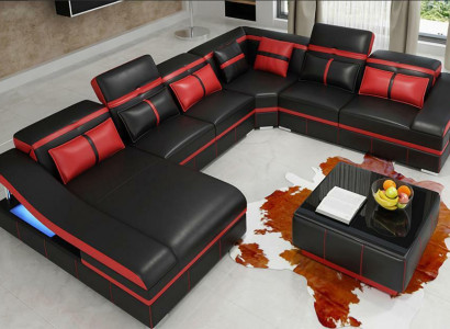 Set Luxury Modern Corner sofa U-shape Designer and Coffee table Living room