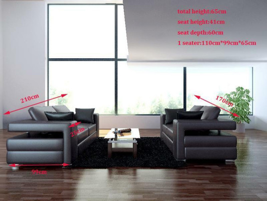 Modern Sofa Leather Sofa Couch Living landscape 3+2+1 Seat Suite Design