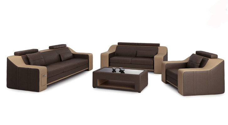 Leather Sofa Couch Living landscape 3+2+1 Seater Suite Modern Sofa Sets new