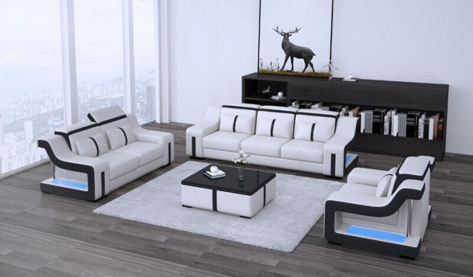 Modern Sofa set Couch Sofa Sets Group 321 Seater Leather Sofa