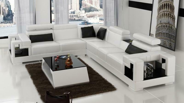 Designer Sofa Couch Corner sofa Leather Living landscape Textile Upholstery Suite