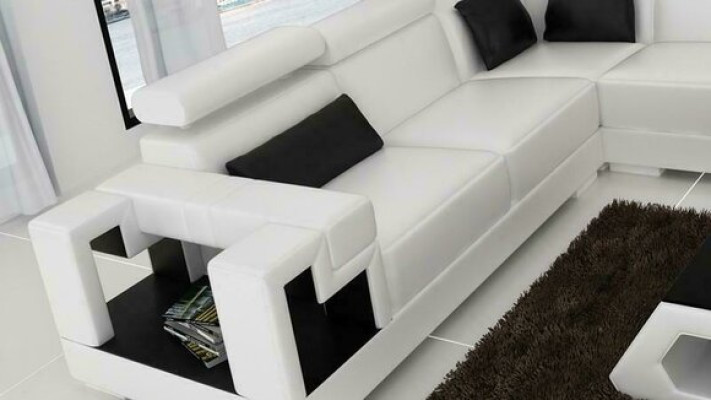 Designer Sofa Couch Corner sofa Leather Living landscape Textile Upholstery Suite