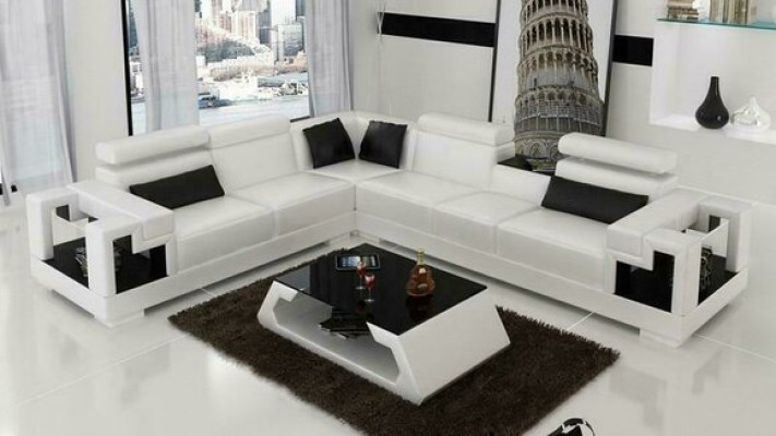 Designer Sofa Couch Corner sofa Leather Living landscape Textile Upholstery Suite
