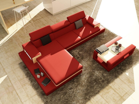 Sofas Corner sofa Leather sofa Upholstery Living landscape Couch Sofa Corner suite