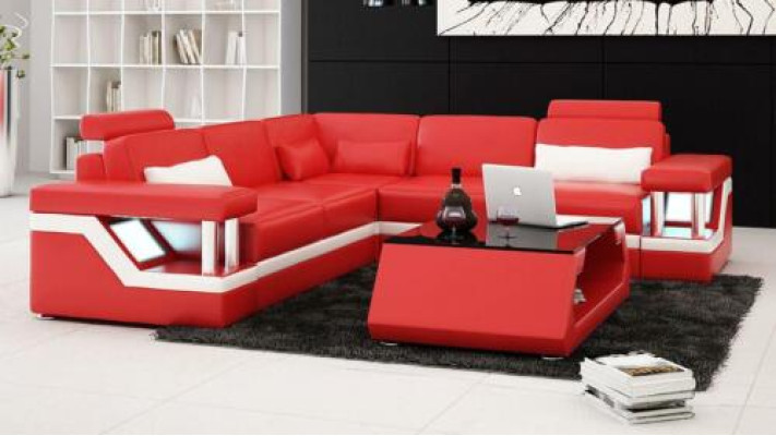 Designer Sofa Couch Corner sofa Leather Textile Upholstery Suite Living landscape