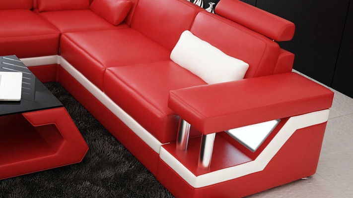 Designer Sofa Couch Corner sofa Leather Textile Upholstery Suite Living landscape