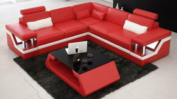 Designer Sofa Couch Corner sofa Leather Textile Upholstery Suite Living landscape