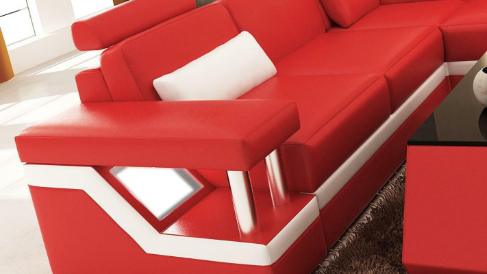Designer Sofa Couch Corner sofa Leather Textile Upholstery Suite Living landscape