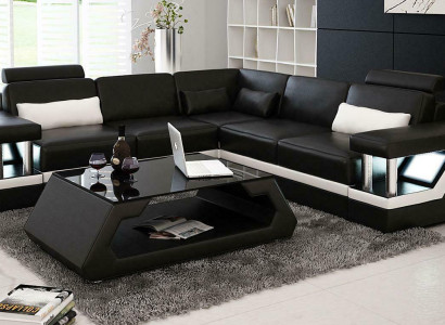 Corner Furniture Leather Sofa Upholstery Seating Area Designer Upholstered Corner Couch